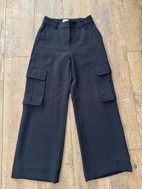 Wilfred Black Wide-Leg Cargo Trousers